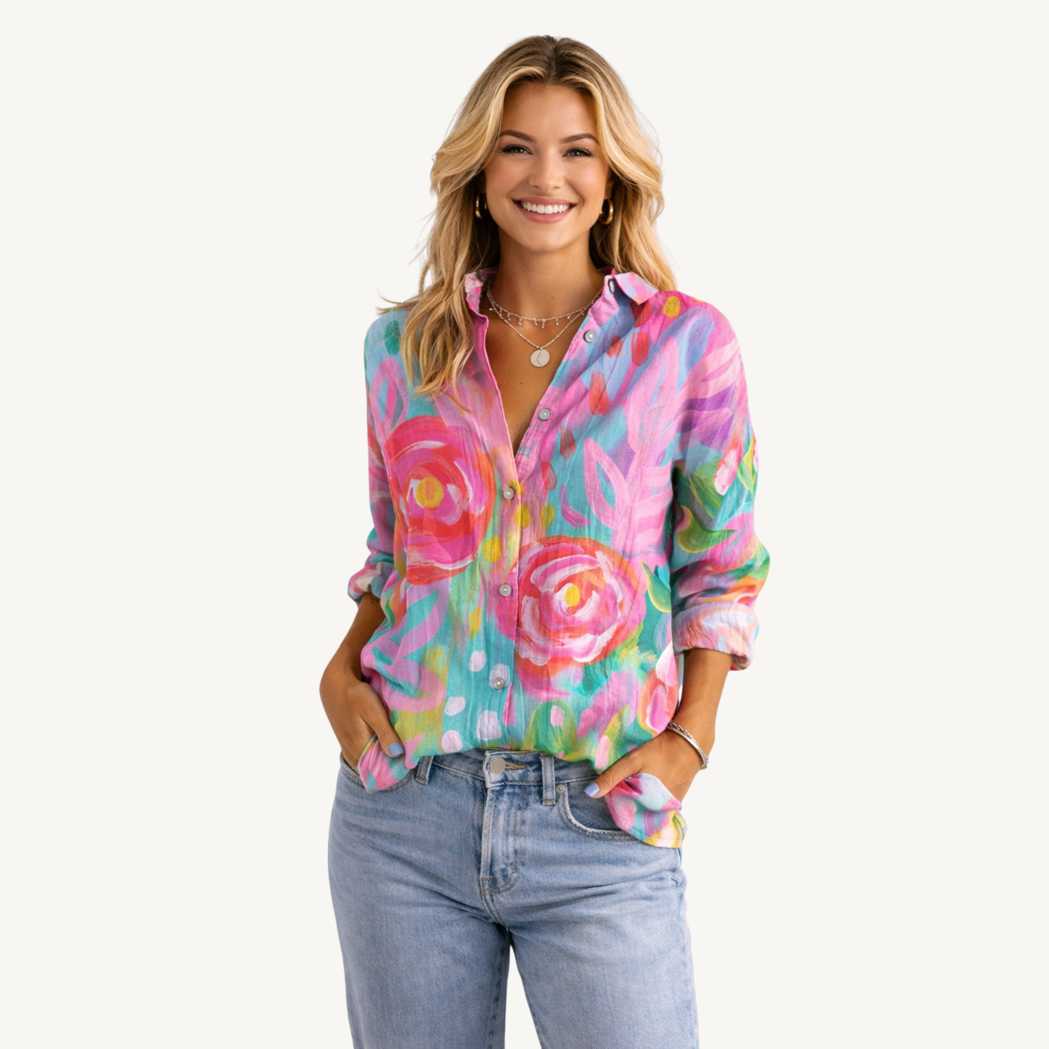 Fleurs Roses / 5XL (54/56)