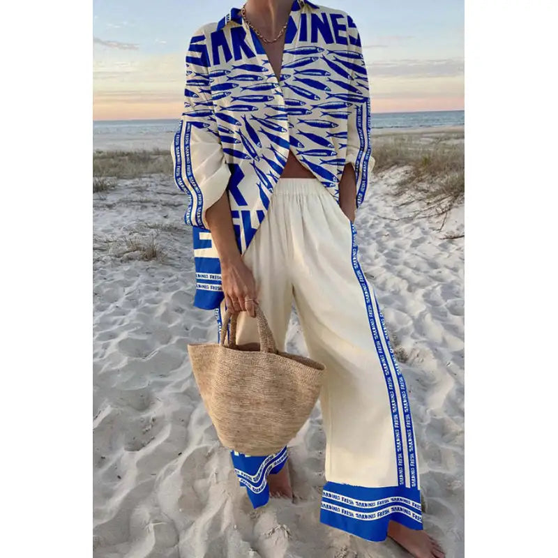 Blanc/Bleu / 5XL