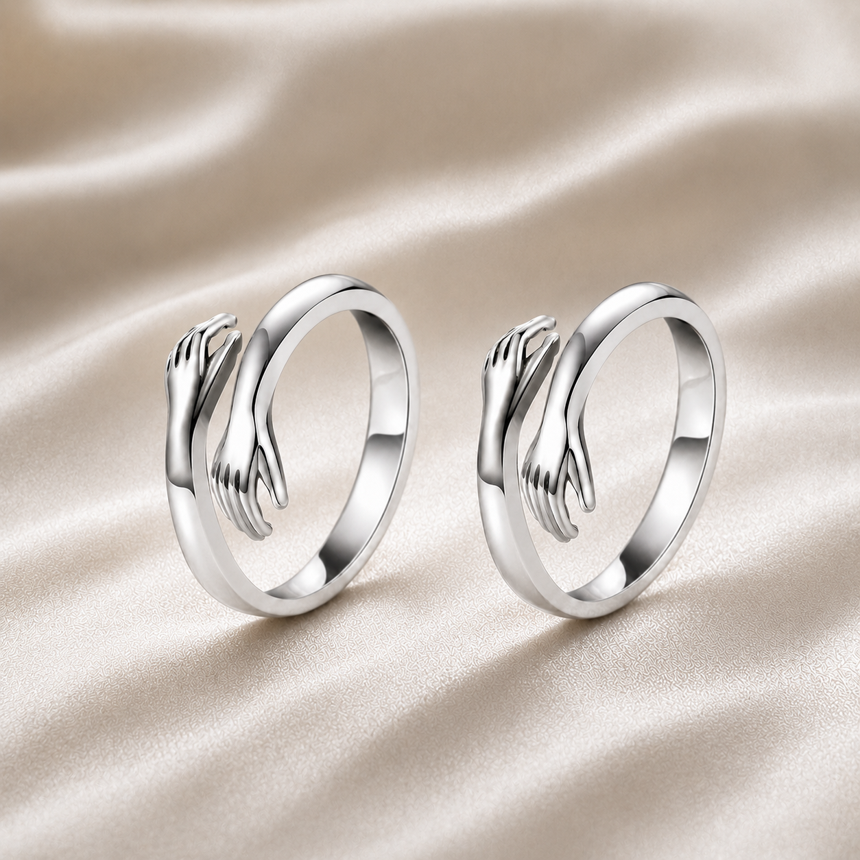 Argent (2 bagues) / Ajustable (Taille unique)