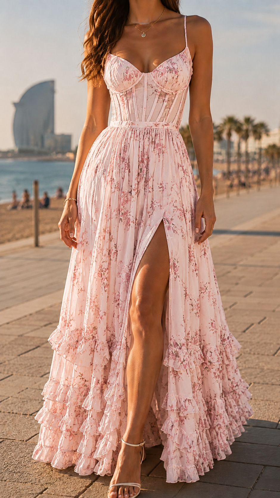 Rose clair floral / XXL