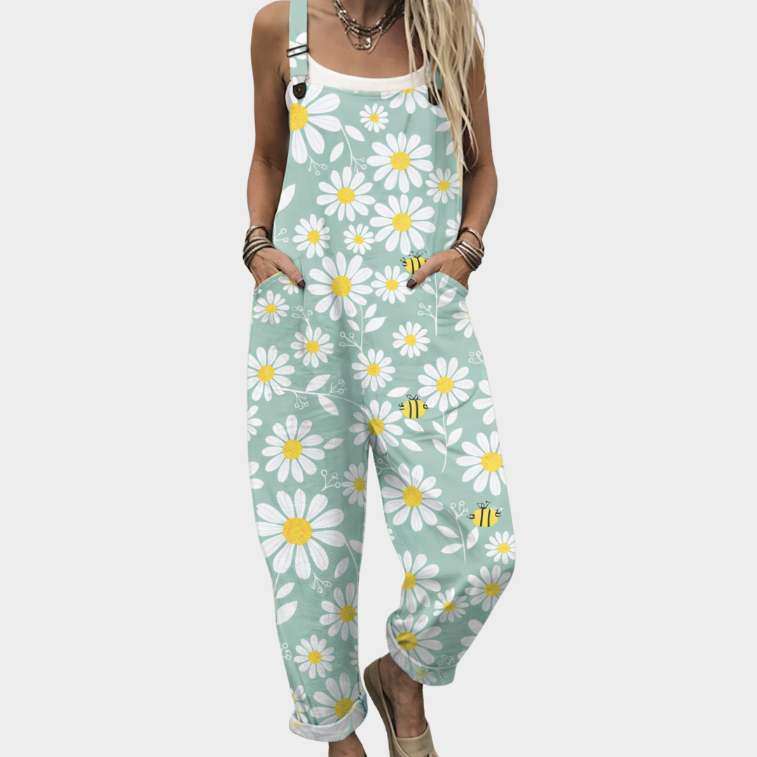 Bleu clair avec motif floral / 5XL