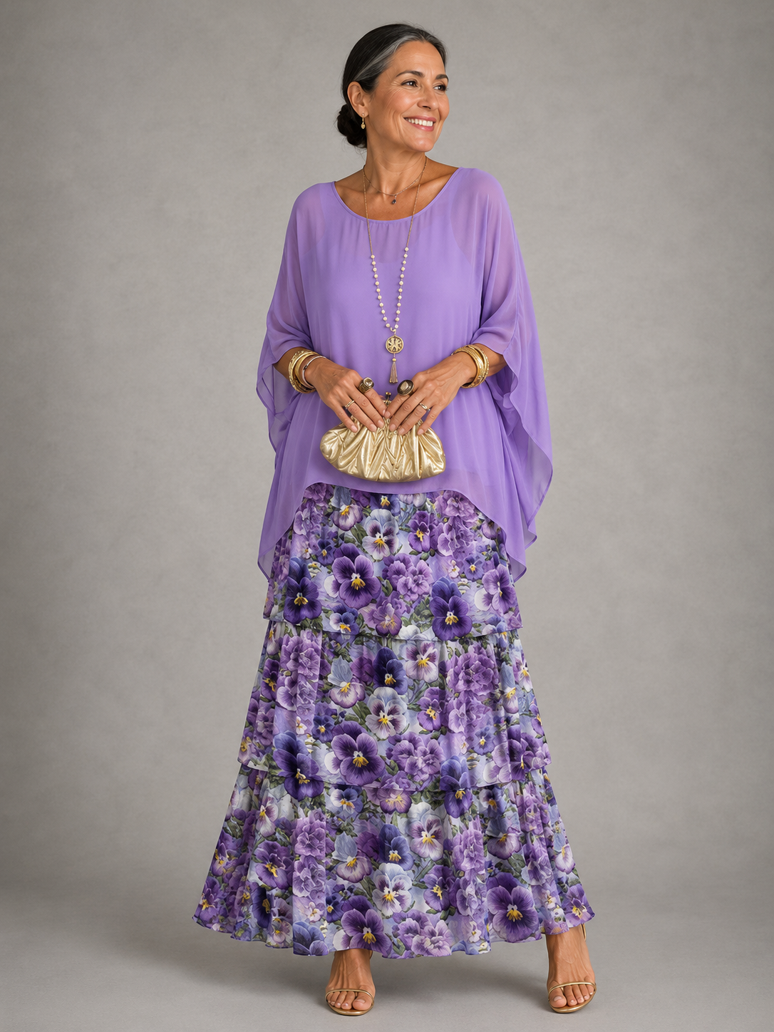 Violette à fleurs / 3XL
